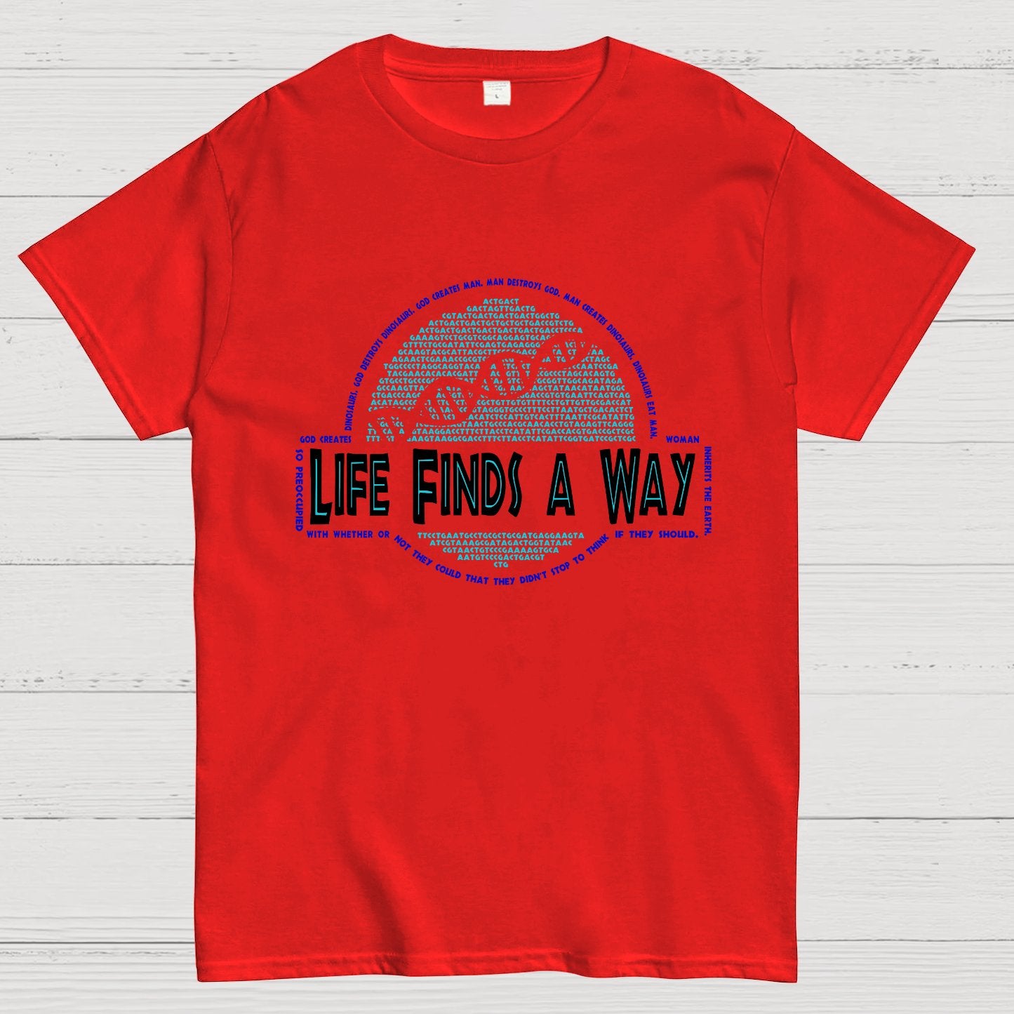 Dino DNA Typography Nerdy T-Shirt