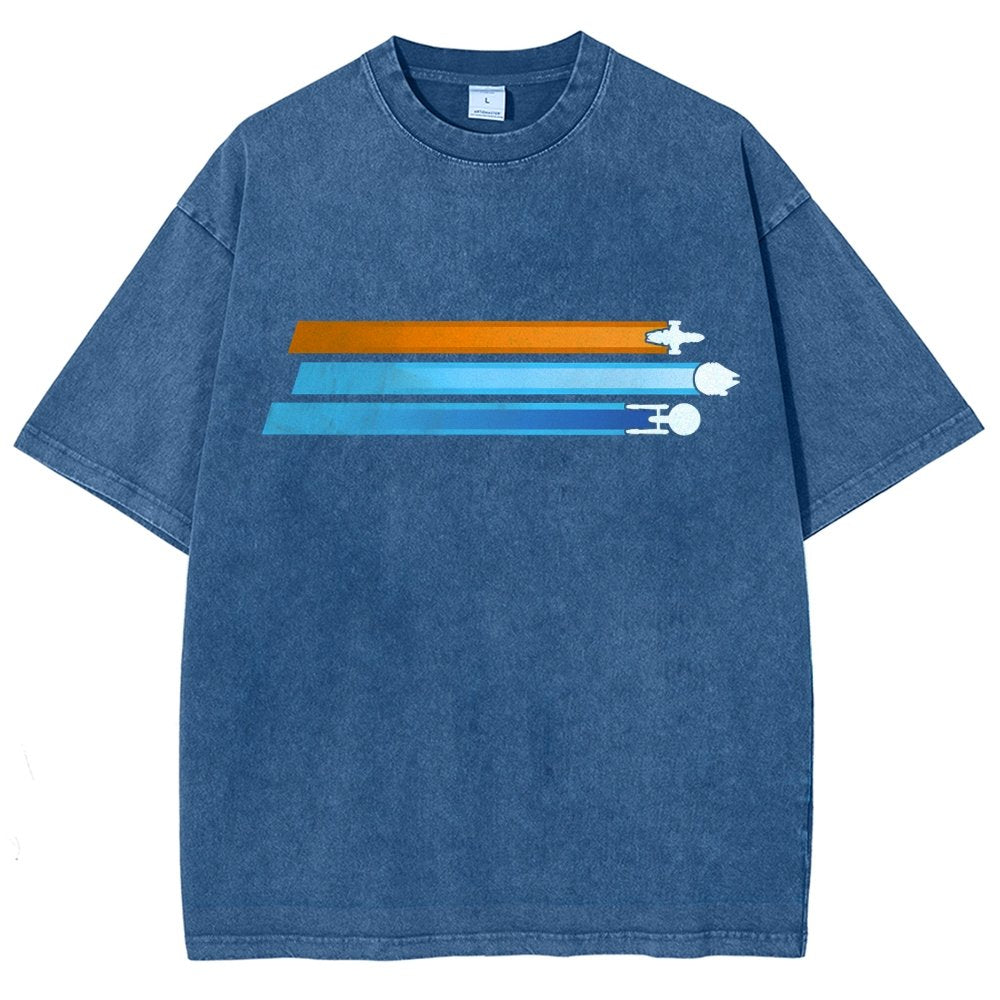 Space Racing Stripes Vintage Distressed T-shirt
