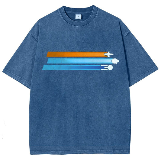 Space Racing Stripes Vintage Distressed T-shirt