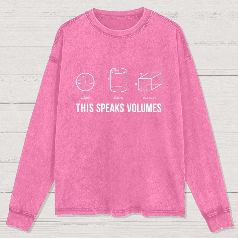 This Speaks Volumes Geometry Washed Long Sleeve Tee