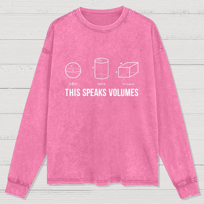 This Speaks Volumes Geometry Washed Long Sleeve Tee