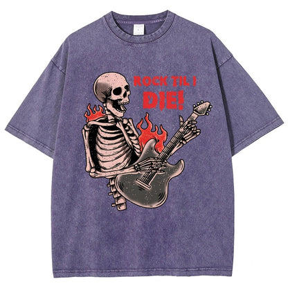 Rock Til I Die Vintage Distressed T-shirt