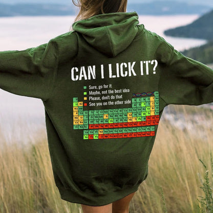 Can I Lick It Printed Back Unisex Cotton Hoodie