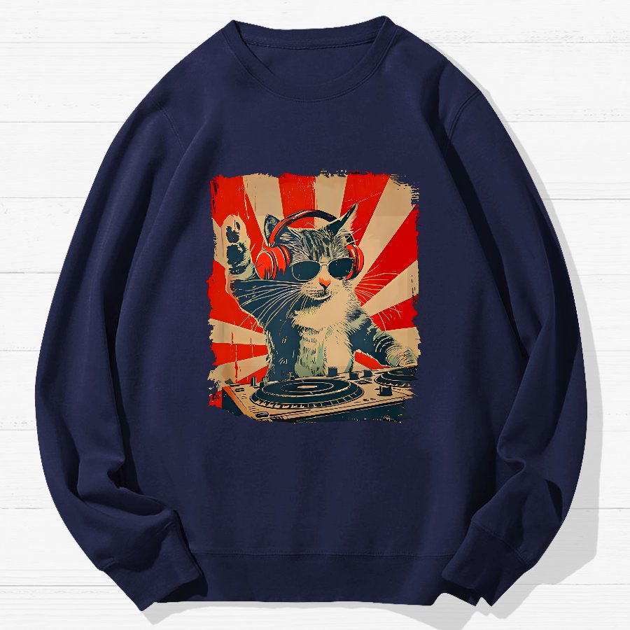 Rock Cat Geek Cotton Sweatshirt