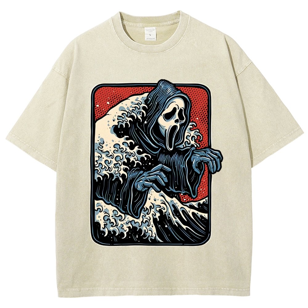 Ghost Wave Vintage Distressed T-shirt