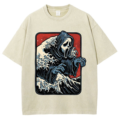 Ghost Wave Vintage Distressed T-shirt