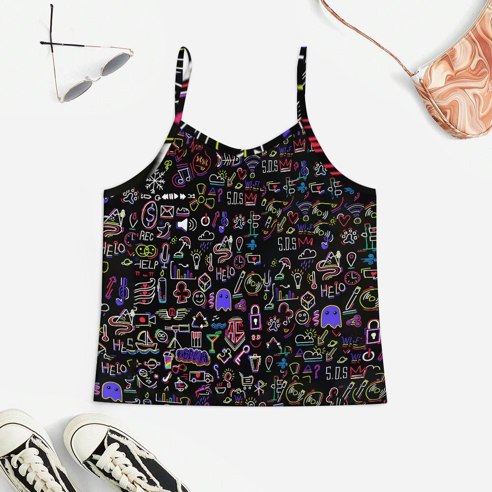 Science Game Doodle  Women's Geek Suspender Cami Set
