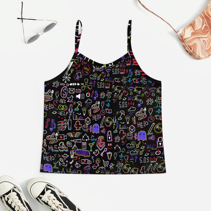 Science Game Doodle  Women's Geek Suspender Cami Set