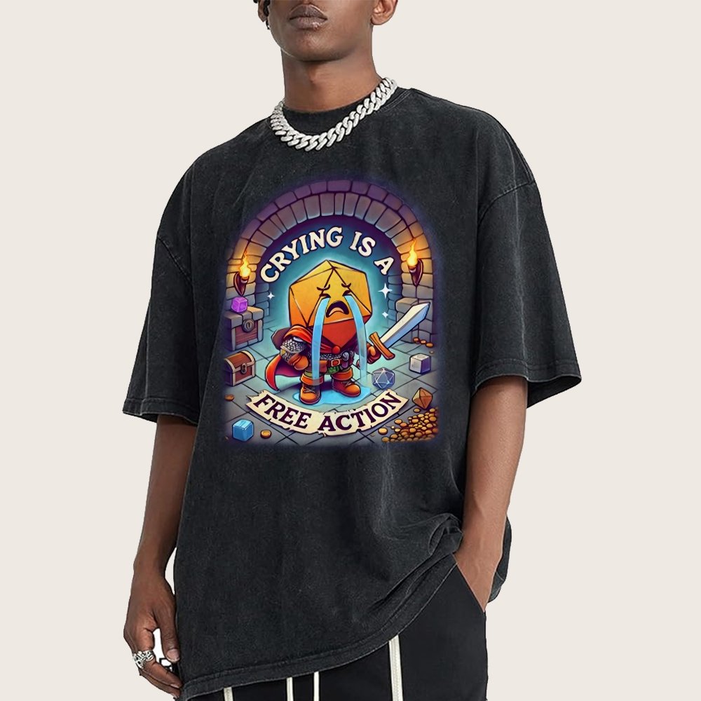 Crying is a Free Action Vintage Distressed T-shirt