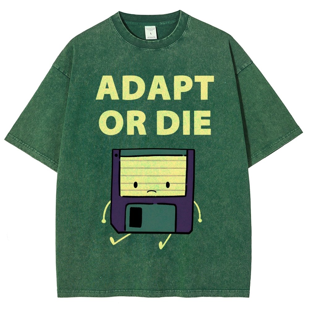 Adapt or Die Floppy Disk Vintage Distressed T-shirt