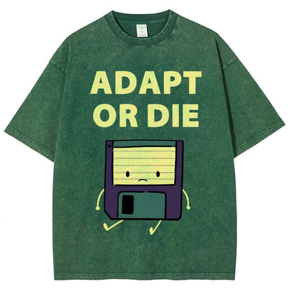 Adapt or Die Floppy Disk Vintage Distressed T-shirt