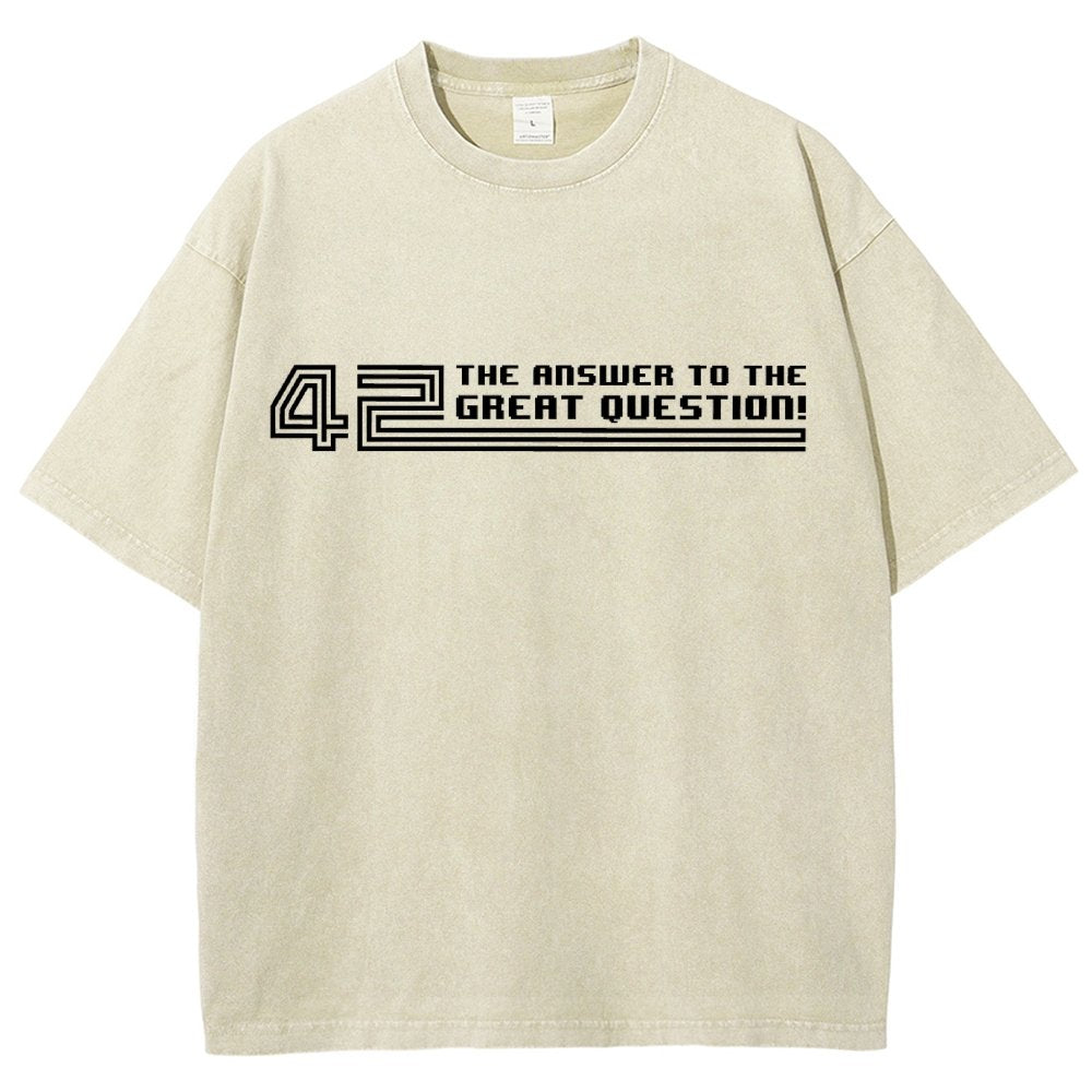 The Answer to the Great Question Vintage Distressed T-shirt