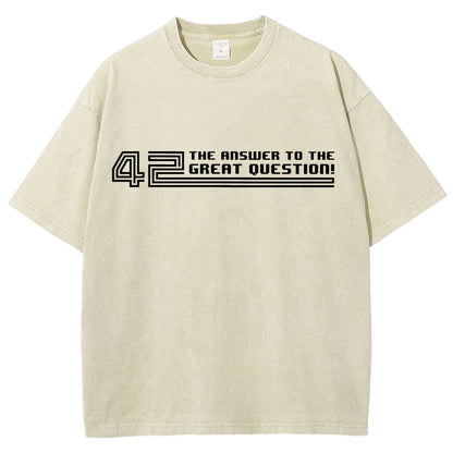 The Answer to the Great Question Vintage Distressed T-shirt