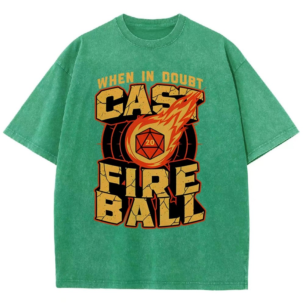 RPG Cast Fireball Quote Vintage Distressed T-shirt