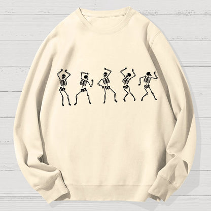 Dancing Skeleton Happy Halloween Geek Cotton Sweatshirt