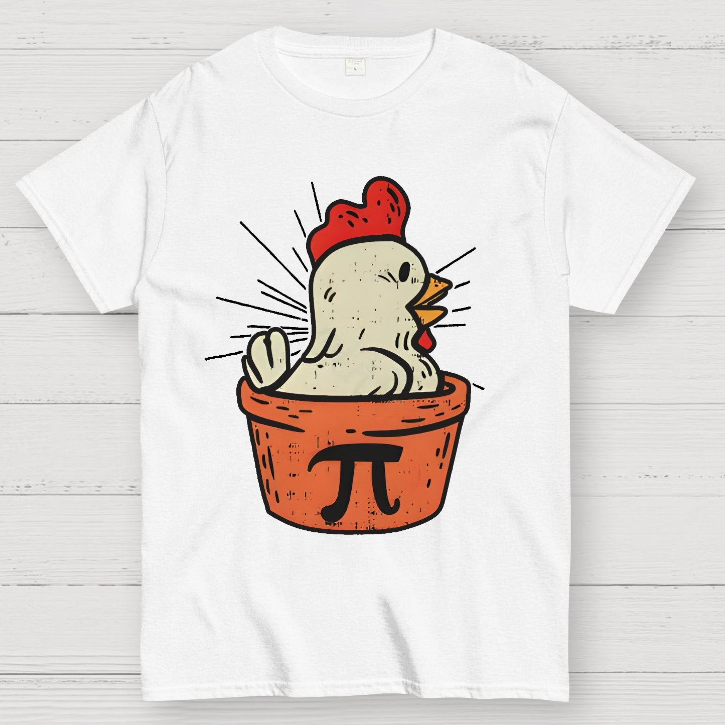 Funny Chicken Pot Pi Geek T-Shirt