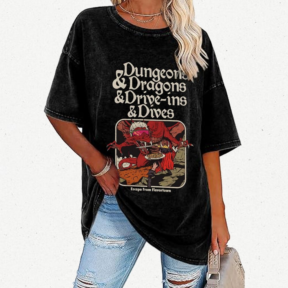 Mystic Realm Dive Ins And Dives Vintage Distressed T-shirt