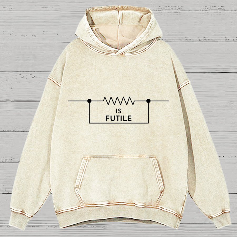 Is Futile Sarcastic Humor Vintage Distressed Hoodie