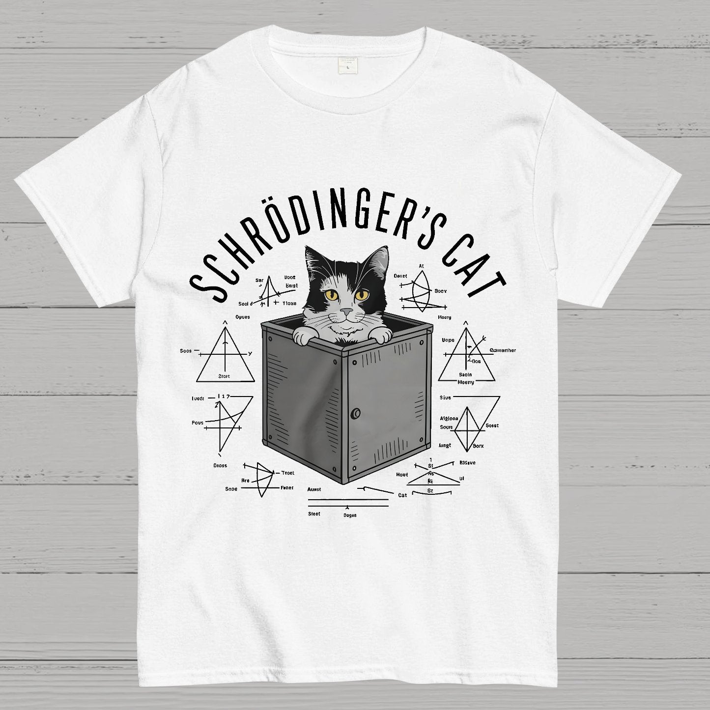 Schrodinger Cat In Box & Formulas Geeky T-Shirt