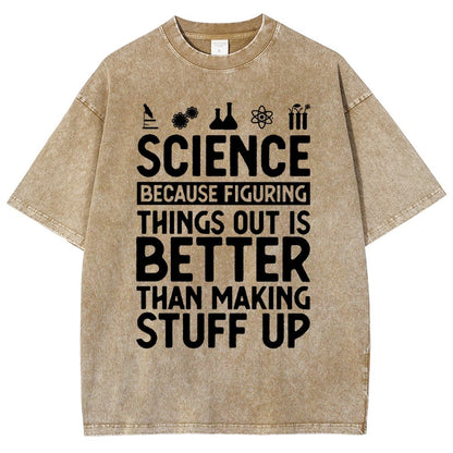 Science Figuring Stuff Funny Science Vintage Distressed T-shirt