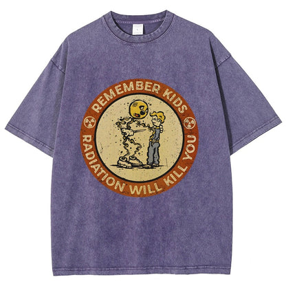 Vintage Radiation Warning Vintage Distressed T-shirt