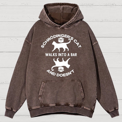 Schrödinger's Cat Vintage Distressed Hoodie