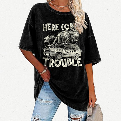 Here Comes Trouble Vintage Distressed T-shirt