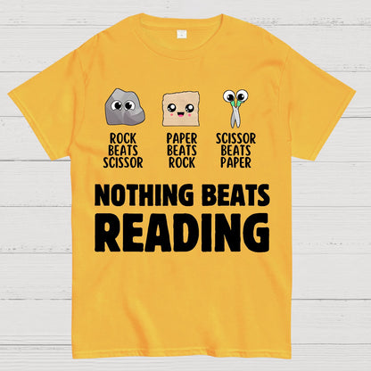 Nothing Beats Reading Librarian Book Bookworm Geek T-Shirt