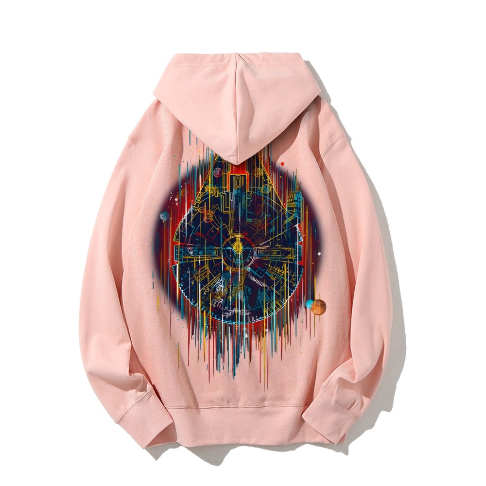 The Neon Falcon Printed Back Cotton Hoodie
