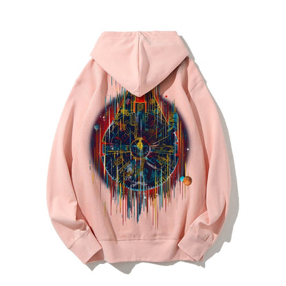 The Neon Falcon Printed Back Cotton Hoodie