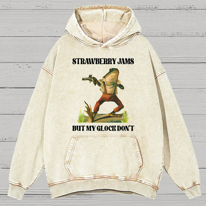 Strawberry Jams But My Glock Don't Vintage Distressed Hoodie