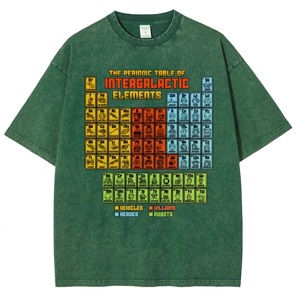 The Periodic Table of Intergalactic Elements Vintage Distressed T-shirt