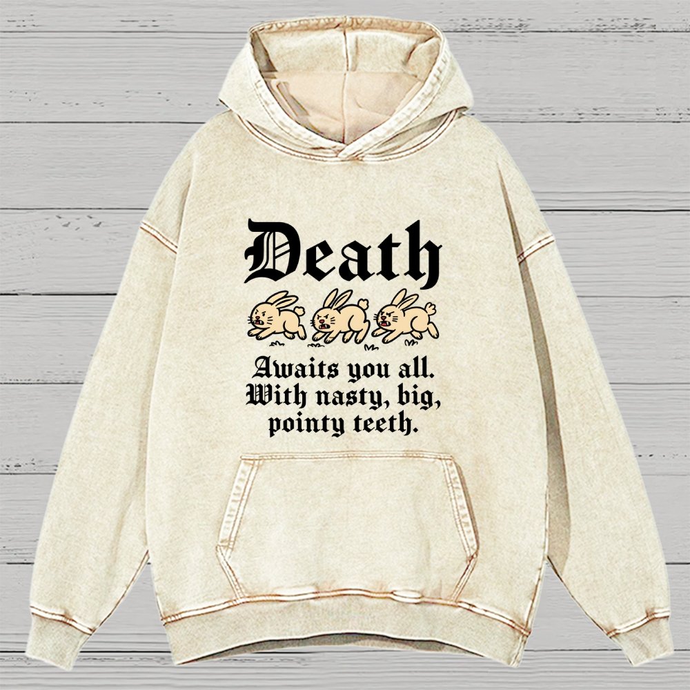 Death Awaits You All Vintage Distressed Hoodie