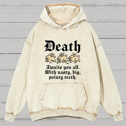 Death Awaits You All Vintage Distressed Hoodie