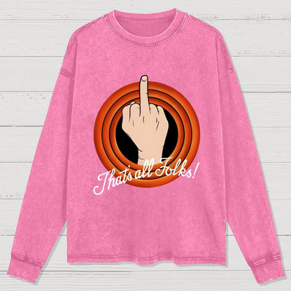 That's all folks Washed Long Sleeve Tee