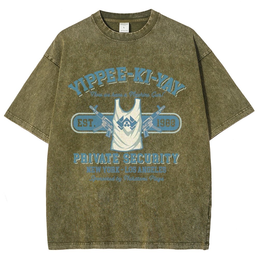 Yippee Ki Yay Security NY-LA Vintage Distressed T-shirt