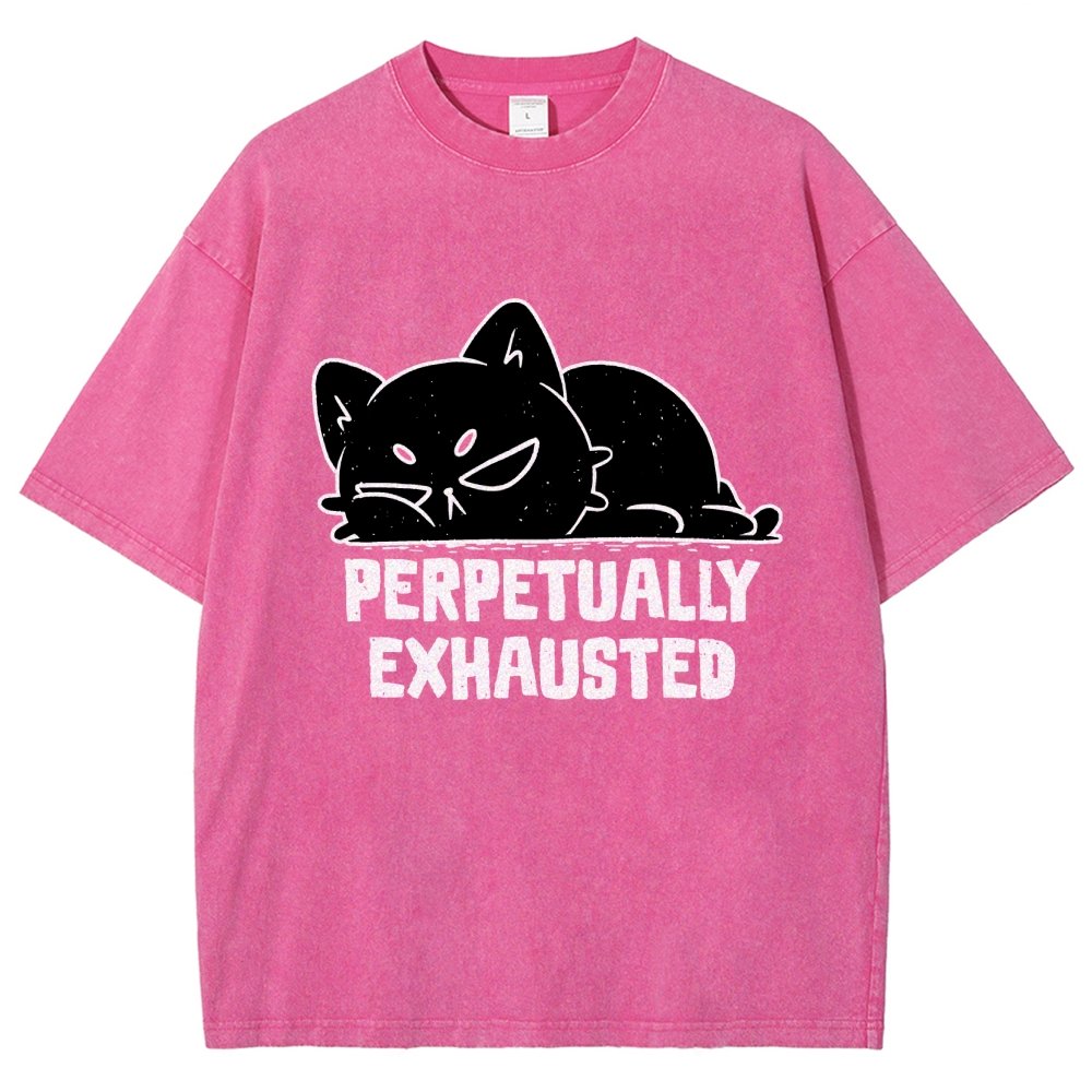 Perpetually Exhausted Cat Vintage Distressed T-shirt
