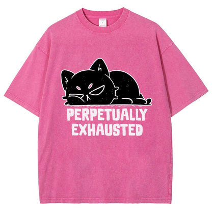 Perpetually Exhausted Cat Vintage Distressed T-shirt