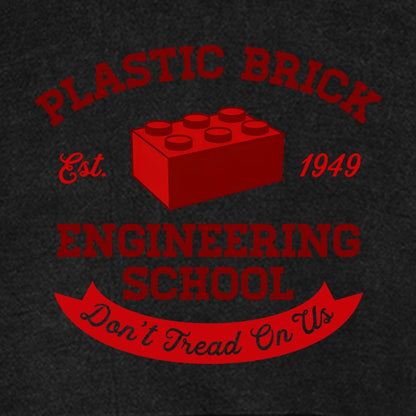 Plastic Brick Engineering School Vintage Distressed Hoodie