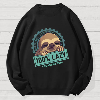 100% Lazy Sloth Geek Cotton Sweatshirt