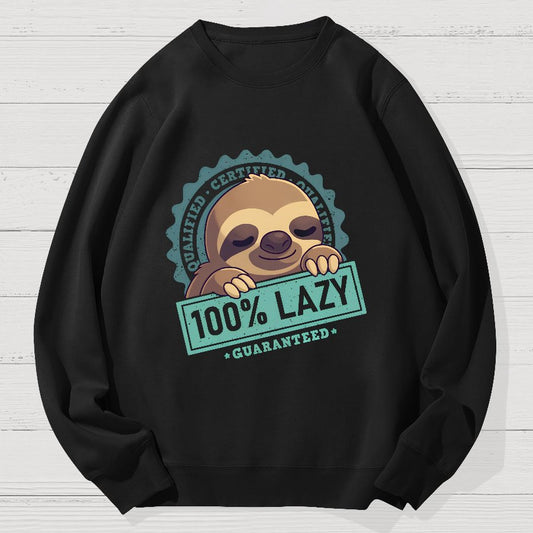100% Lazy Sloth Geek Cotton Sweatshirt