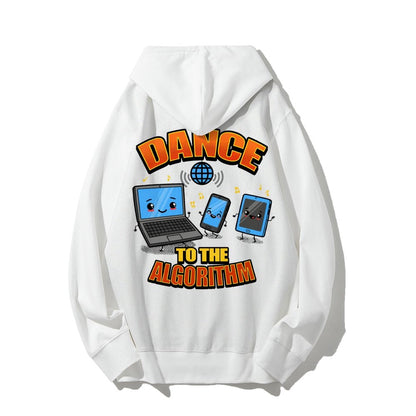Dance To The Algorithm Funny Printed Back Unisex Cotton Hoodie