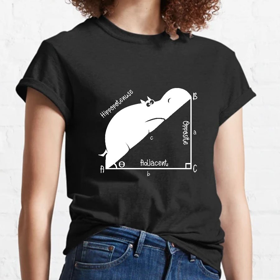 Funny Hippopotenuse Math Geeky T-Shirt