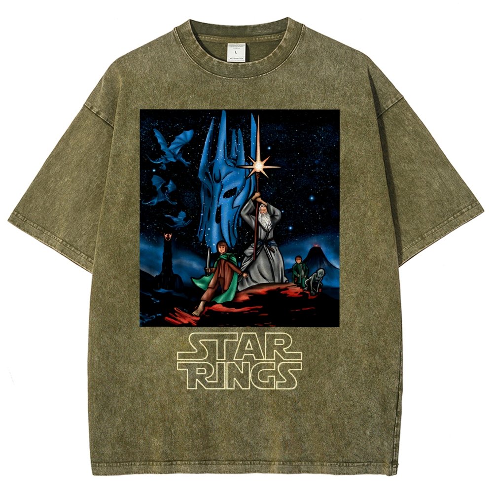 Star Rings Vintage Distressed T-shirt