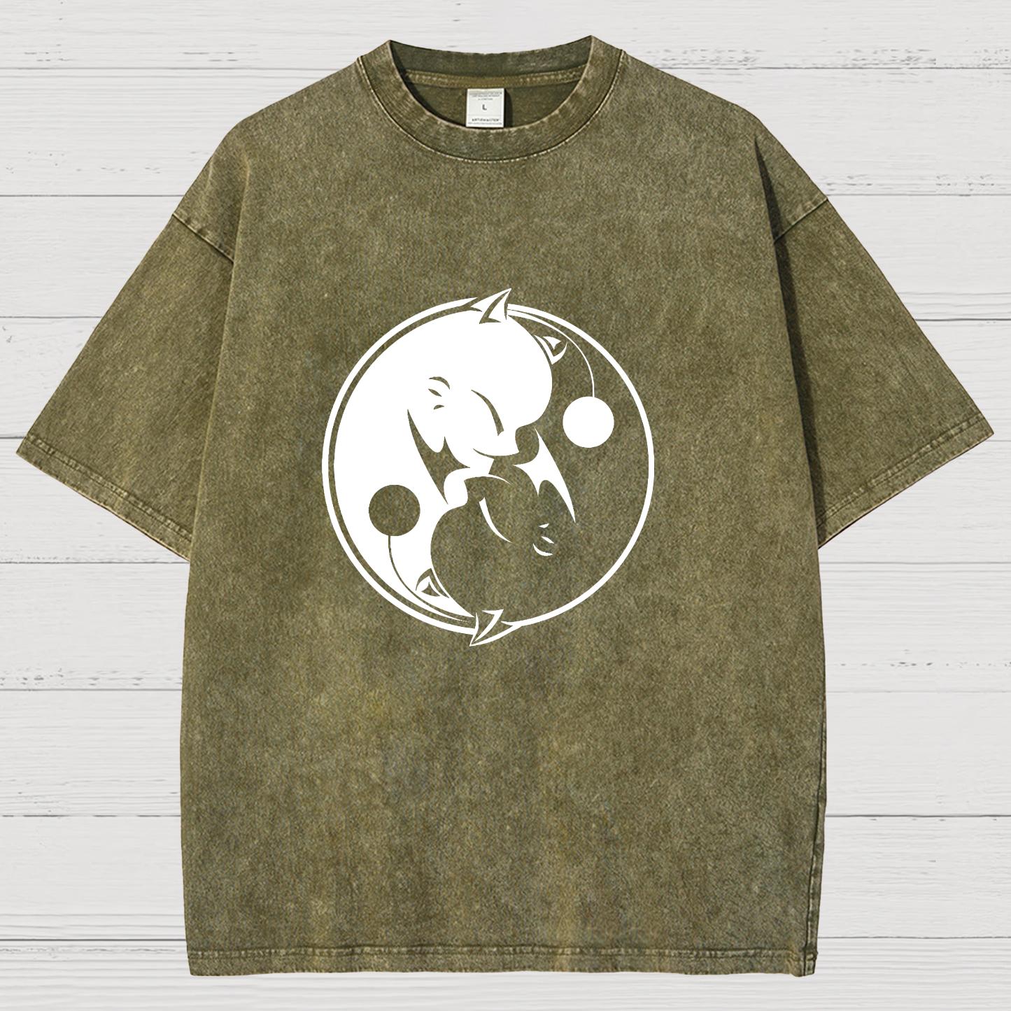 YIN YANG MOG Vintage Distressed T-shirt