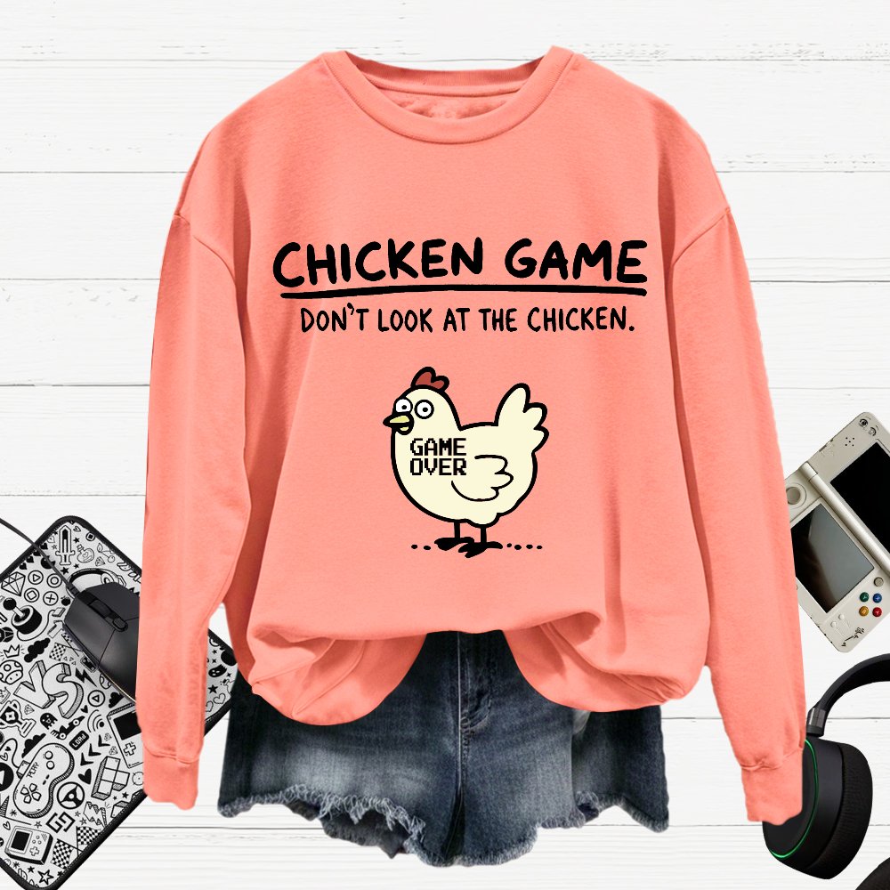 Chicken Game Cotton Pullover Sweatshirt