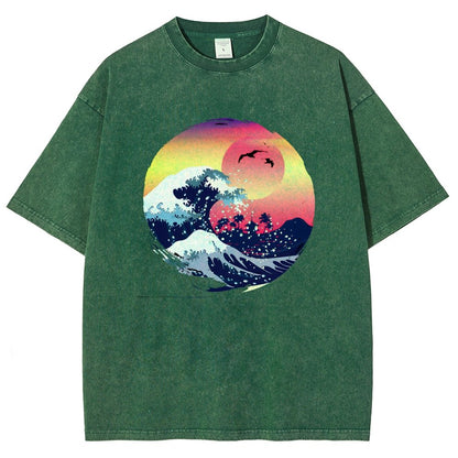 The Great Waves Vintage Distressed T-shirt