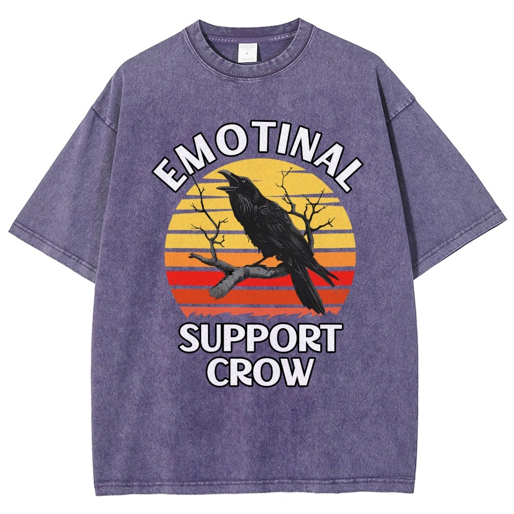 Emotional Support Crow Vintage Distressed T-shirt