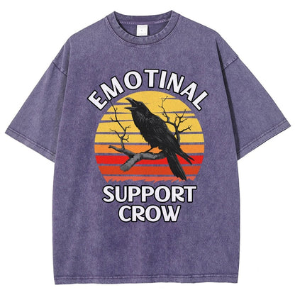 Emotional Support Crow Vintage Distressed T-shirt