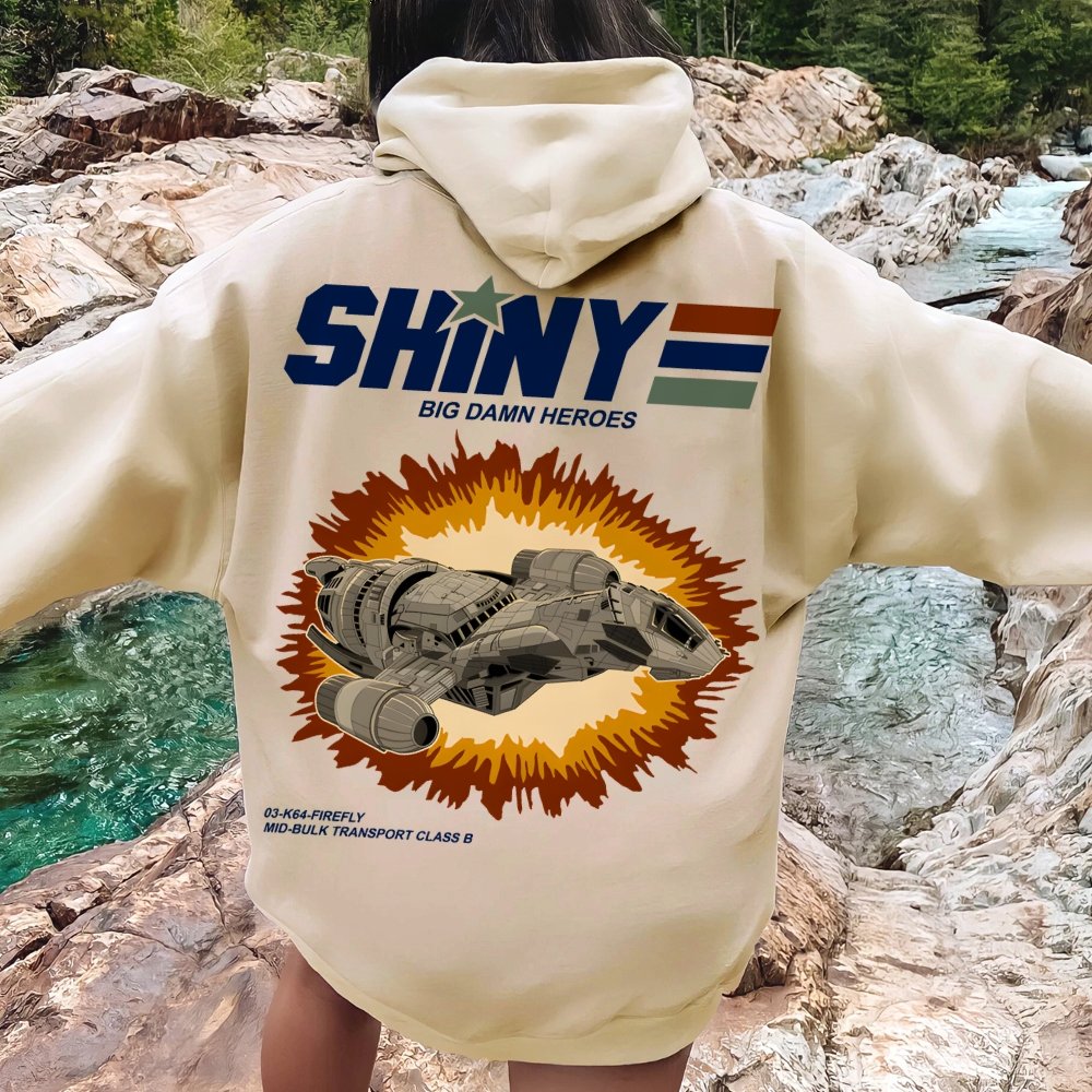 Shiny Heroes Printed Back Cotton Hoodie